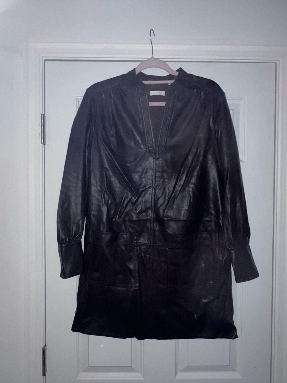 Rebecca Taylor Black Leather Longline dress
